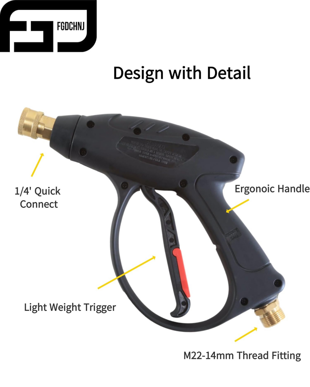 FGDCHNJ 3600 PSI Washer Gun – Compatible with M22-14mm Hose