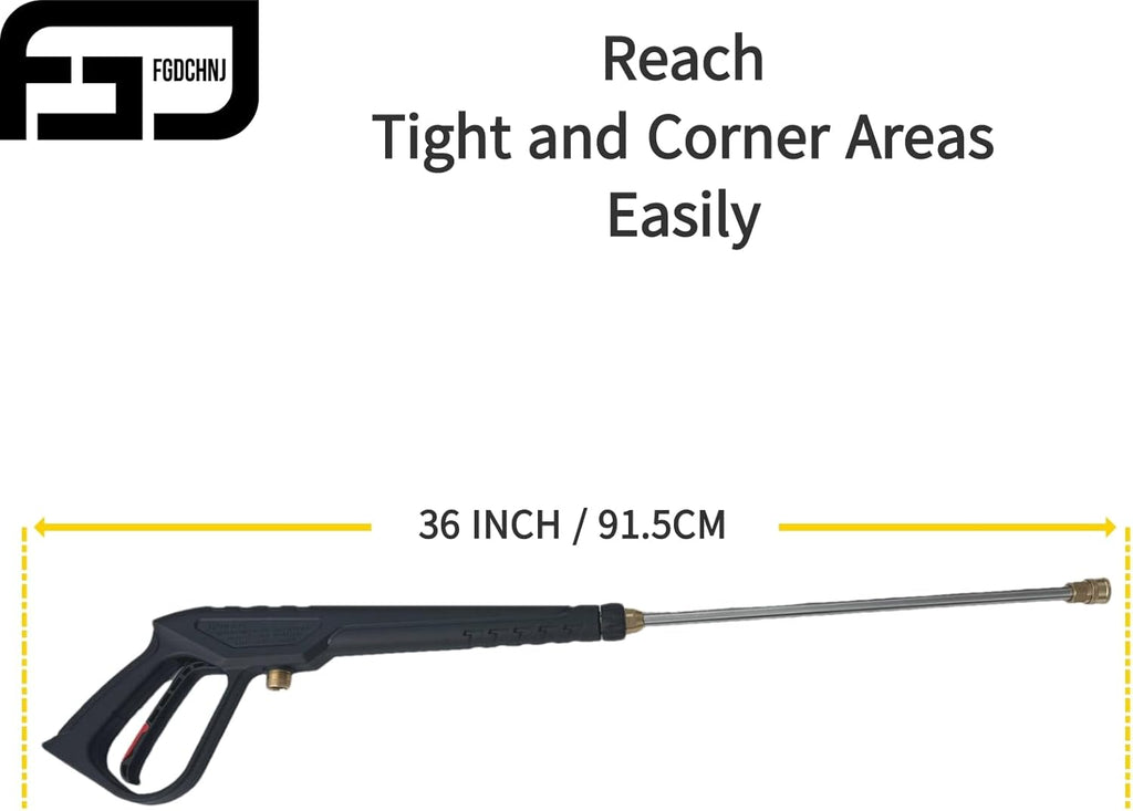 FGDCHNJ 3600 PSI Pressure Washer Gun with 36” Wand & 5 Nozzles