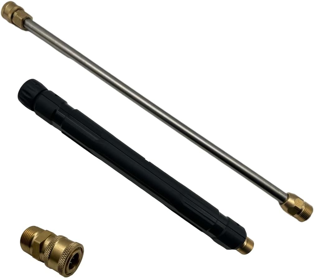 FGDCHNJ Pressure Washer Extension Wand Set – 17” M22-1.5 + 13.5” Quick Connect Spray Lance with M22 to 1/4” Adapter