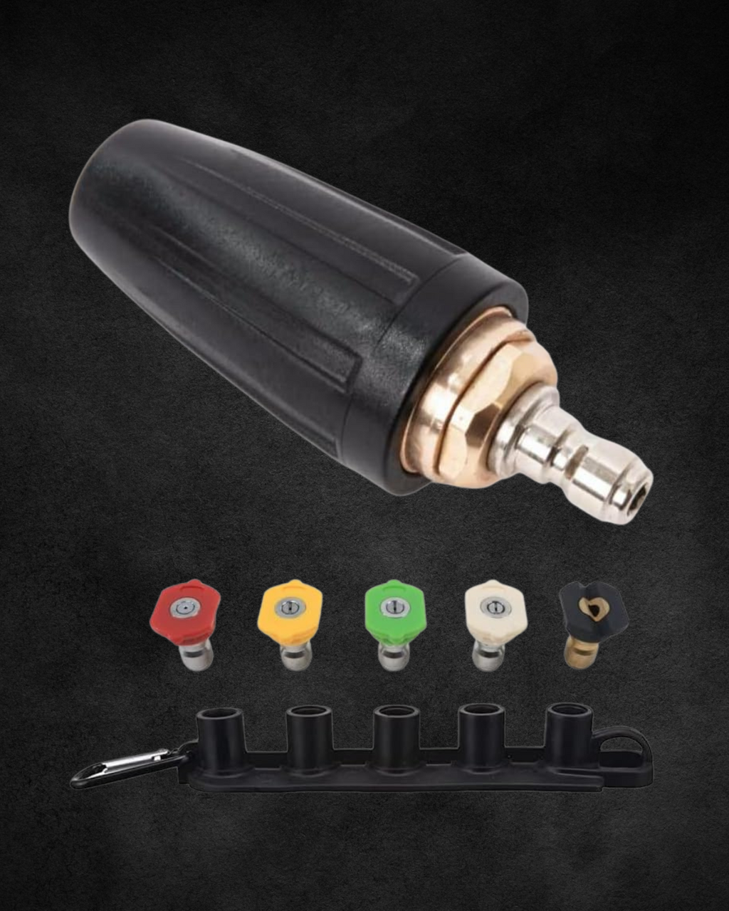 FGDCHNJ Turbo Nozzle Set – 3000 PSI, 1/4” Quick Connect + 5 Spray Tips